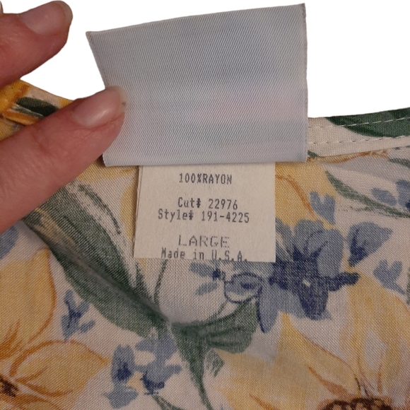 Vintage Granite Sunflower Button Up Blouse Size Large - Picture 3 of 3